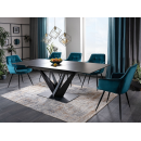 Стол обеденный SIGNAL SORENTO Ceramic эффект серого мрамора/черный мат 160-220/90